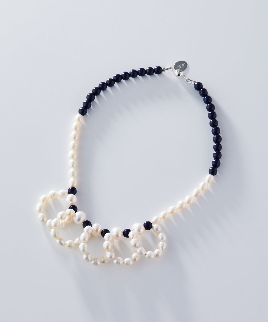 《Emma》pearl colorful frill necklace