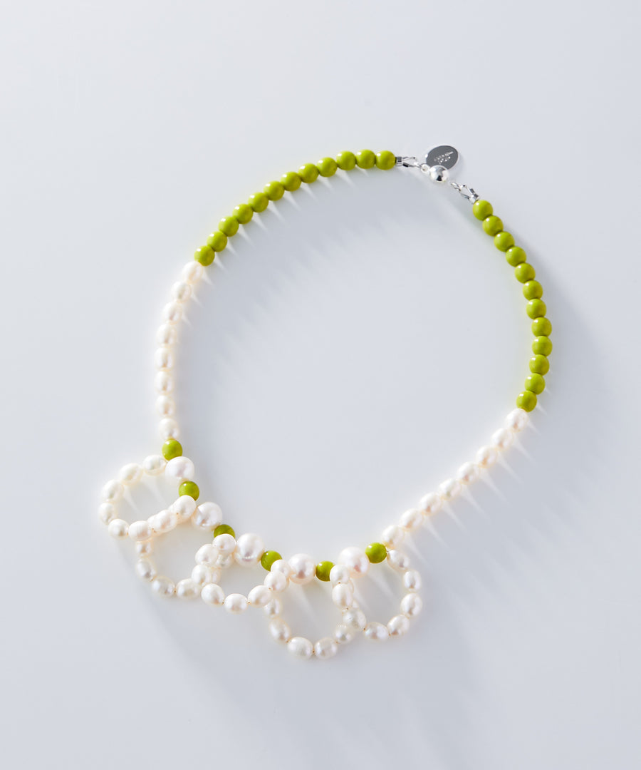 《Emma》pearl colorful frill necklace