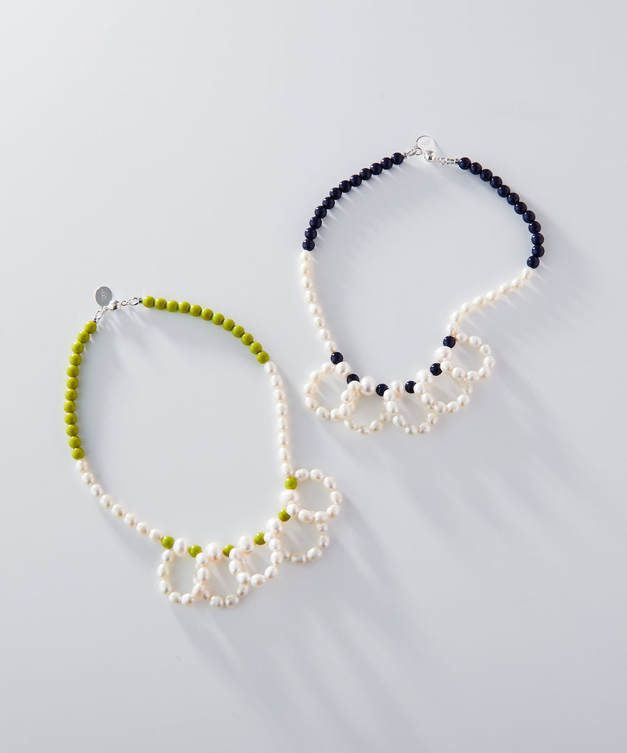 《Emma》pearl colorful frill necklace