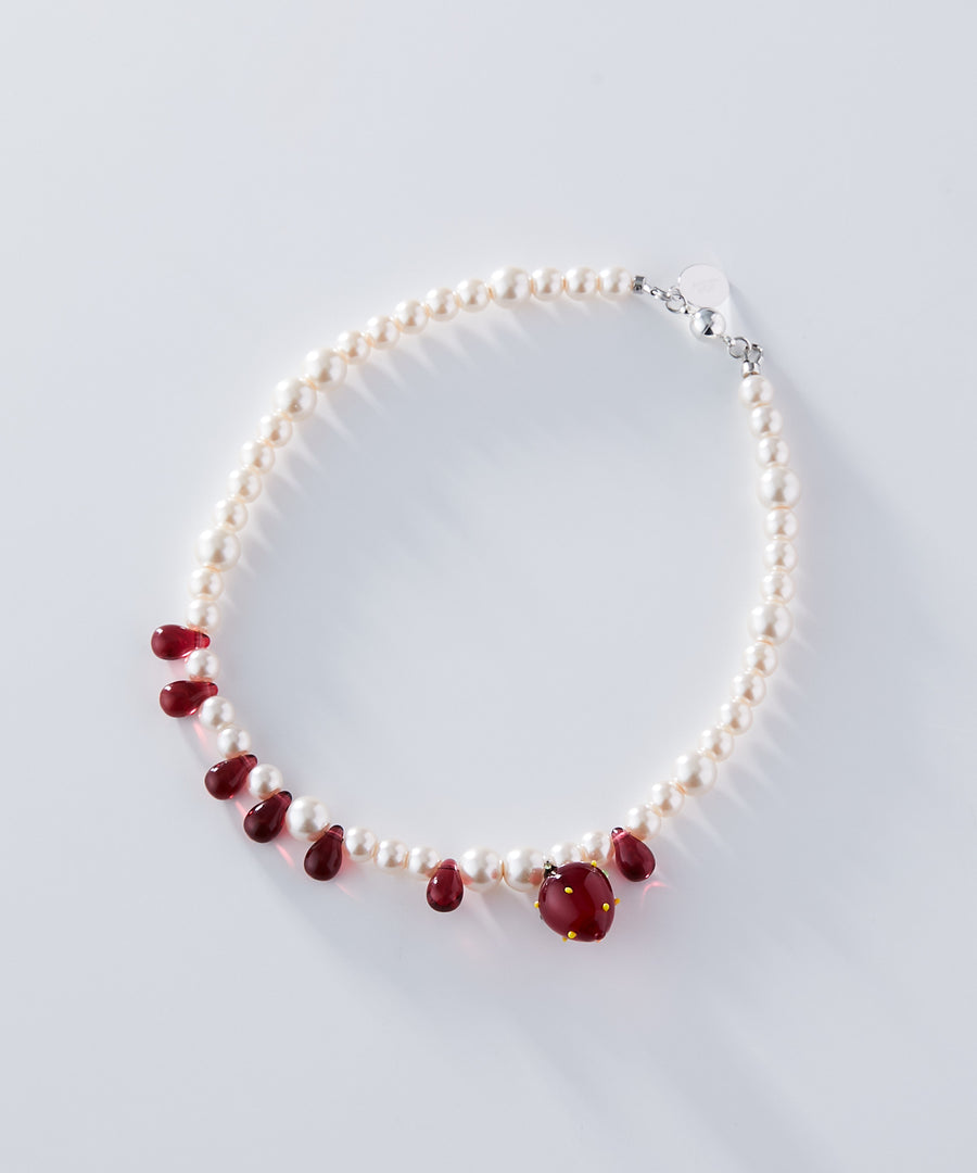 《Alice》fruits glass pearl necklace