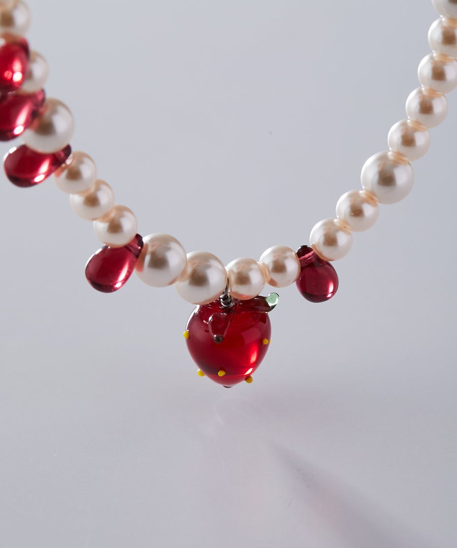 《Alice》fruits glass pearl necklace