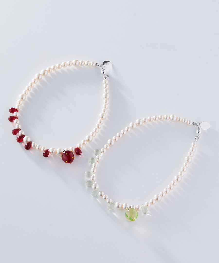 《Alice》fruits glass pearl necklace