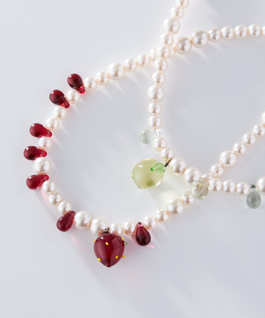 《Alice》fruits glass pearl necklace