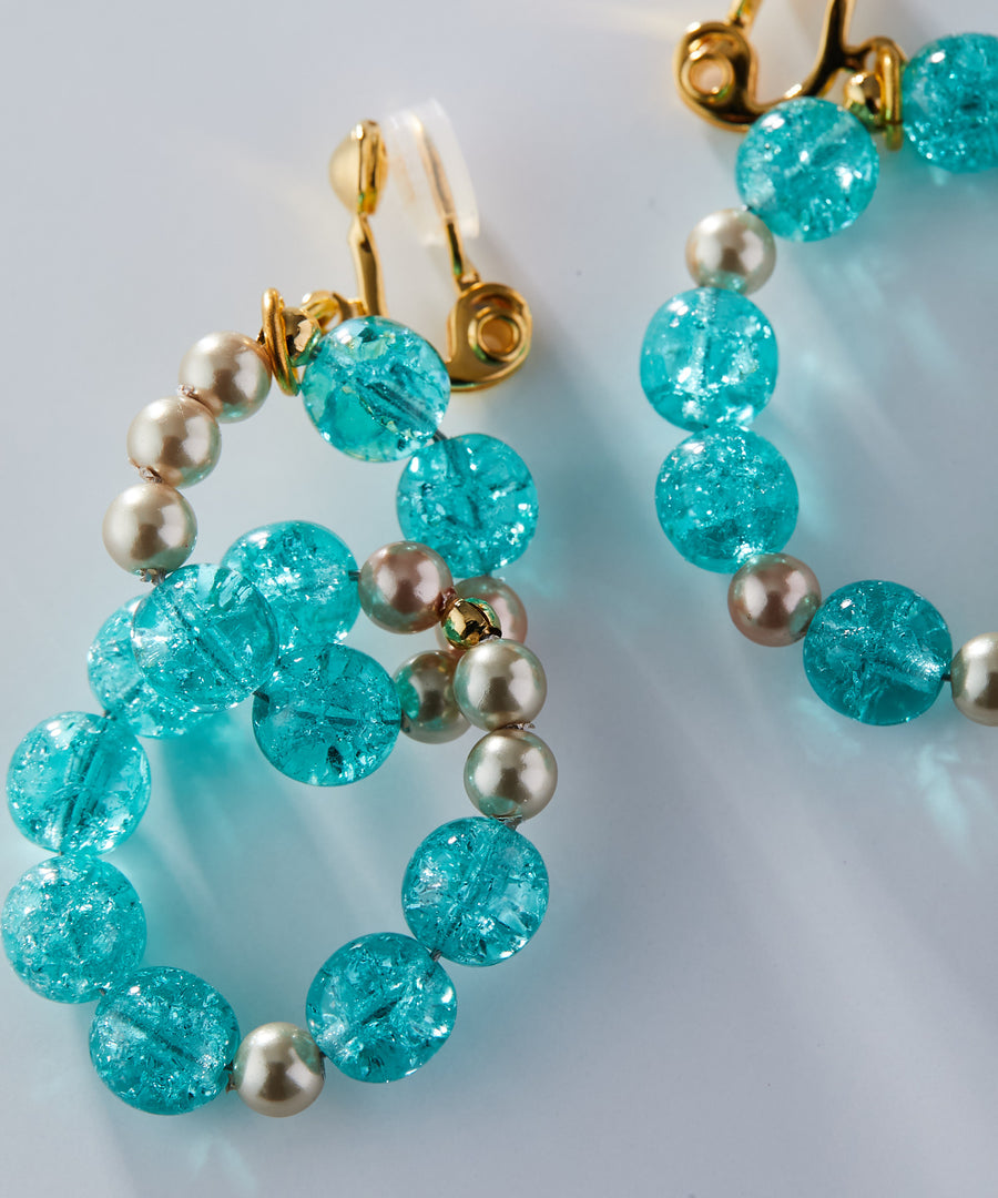 《Emma》glass beads asymmetry earring