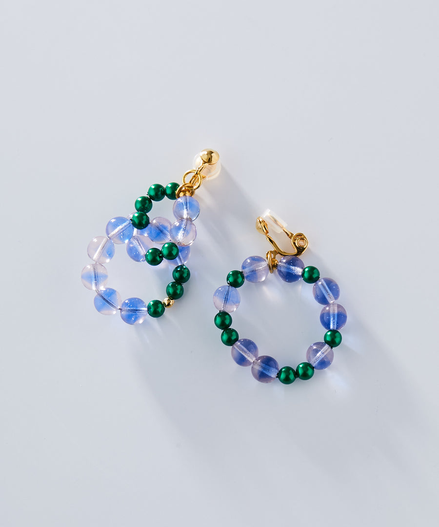 《Emma》glass beads asymmetry earring