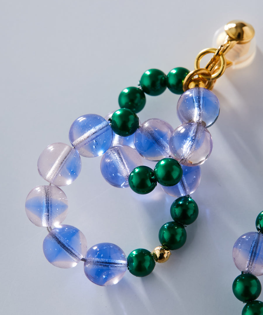 《Emma》glass beads asymmetry earring