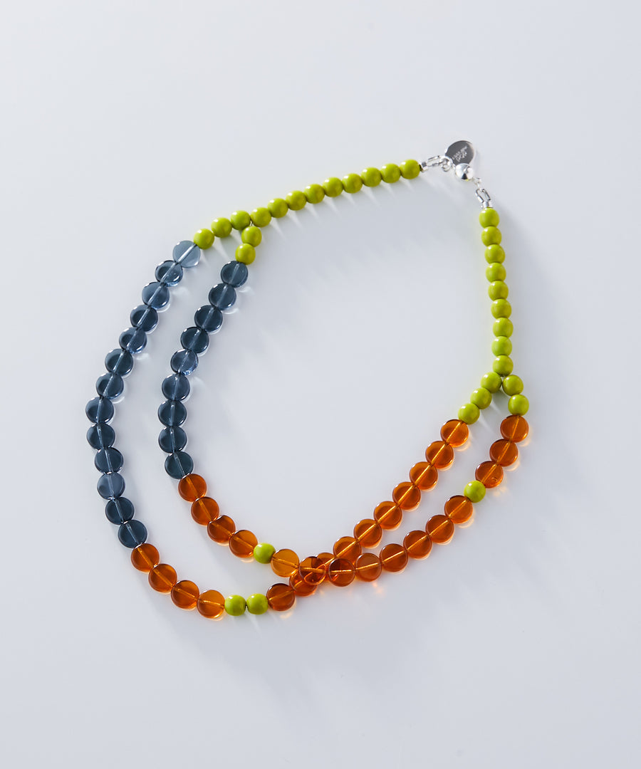 《Jeanne》disk beads trico necklace