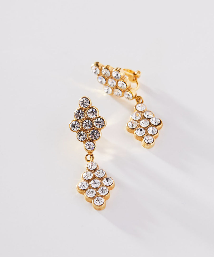 DIAMANTE crystal pierce/earring