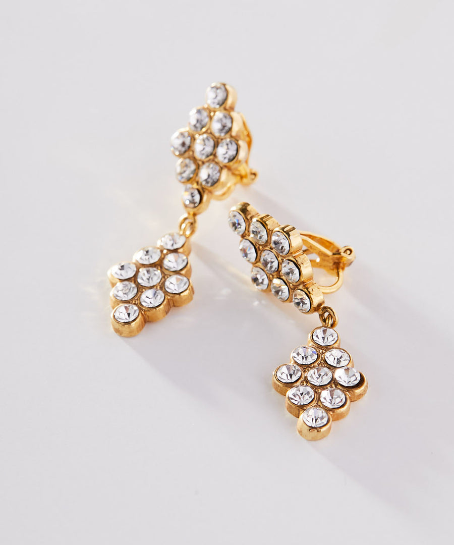 DIAMANTE crystal pierce/earring