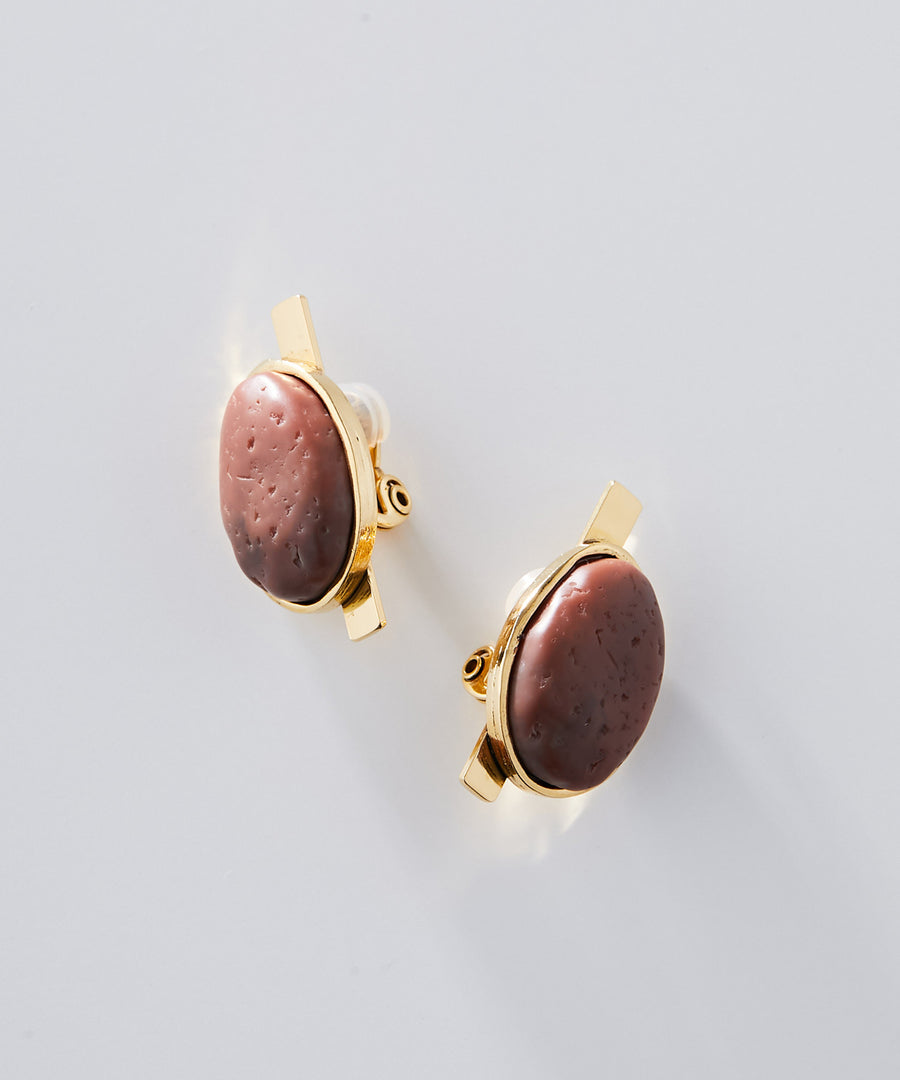 Galet plate earring