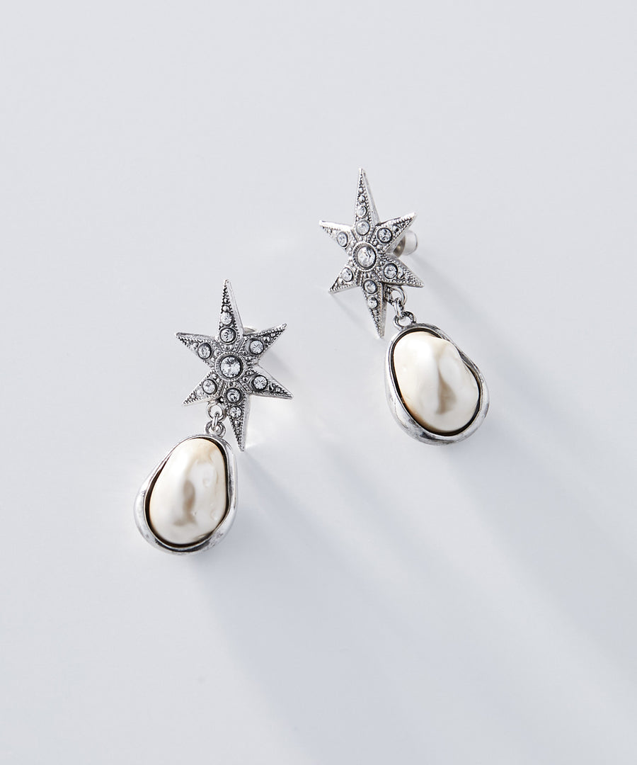 STAR half pearl pierce / earring