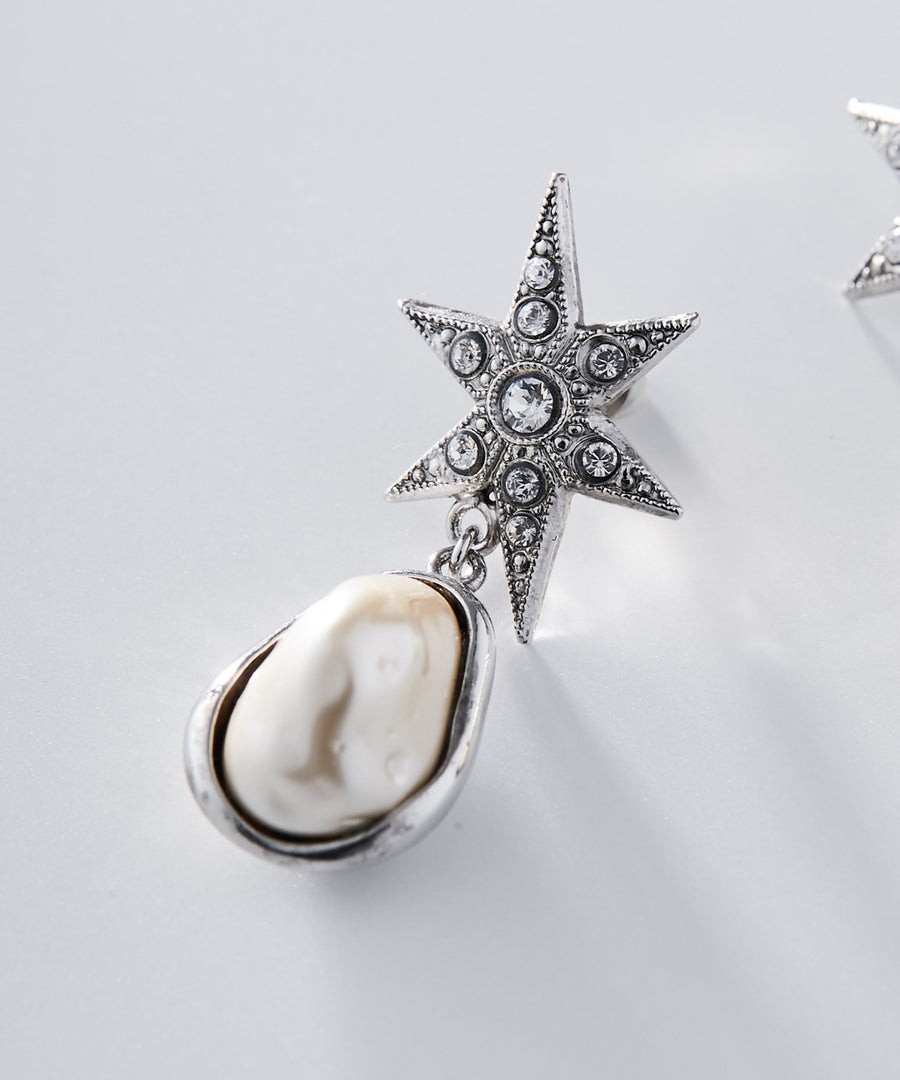 STAR half pearl pierce / earring