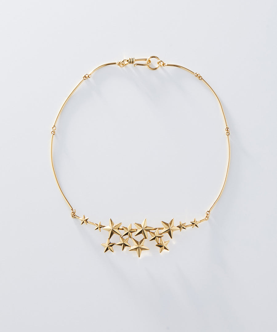 FILIGREE star studs pipe necklace