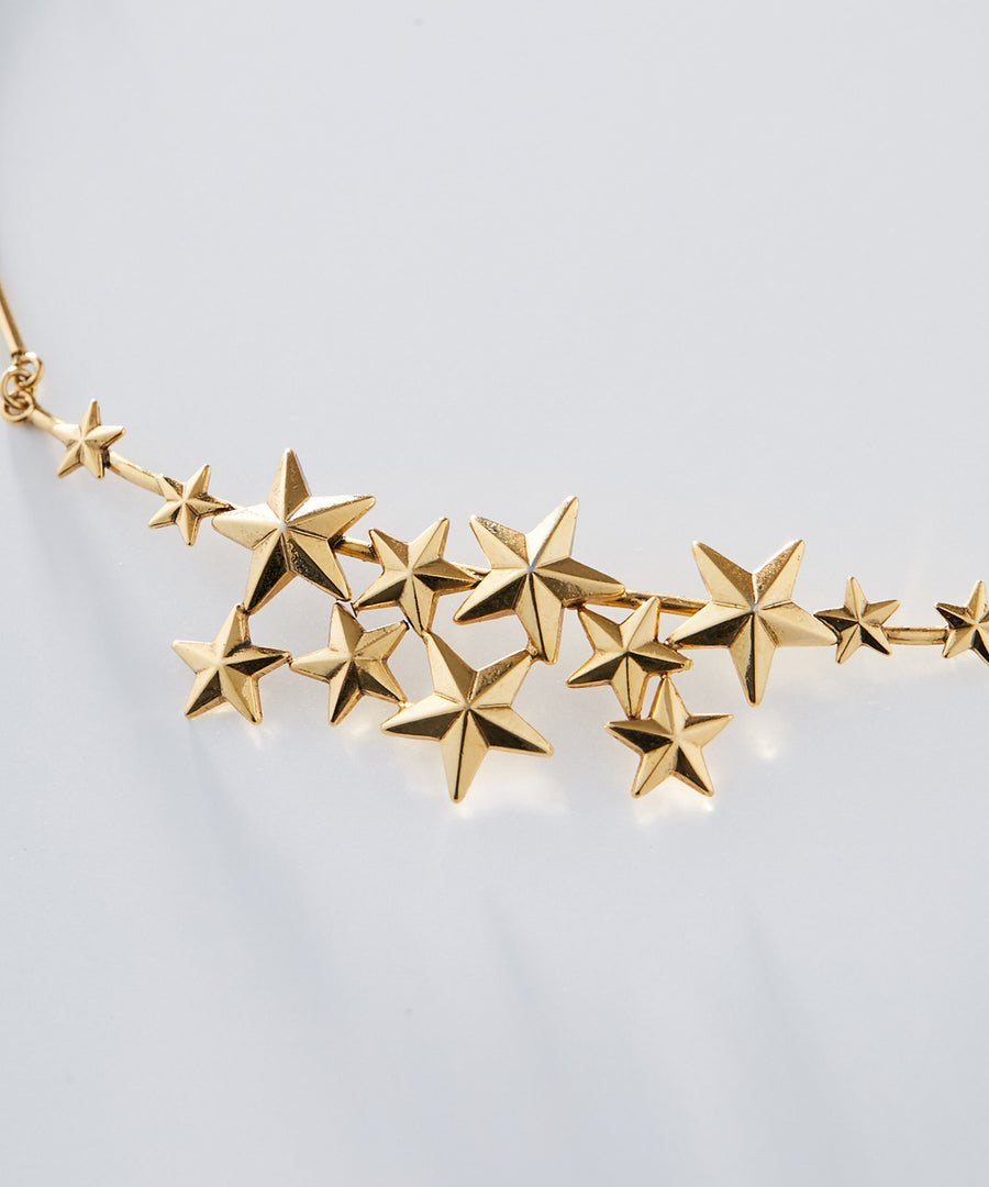 FILIGREE star studs pipe necklace