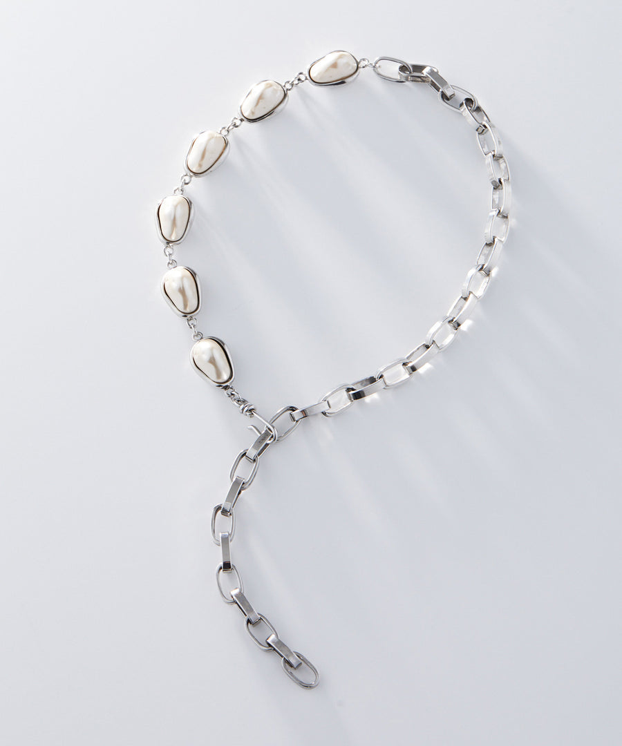 PEARL motif chain necklace