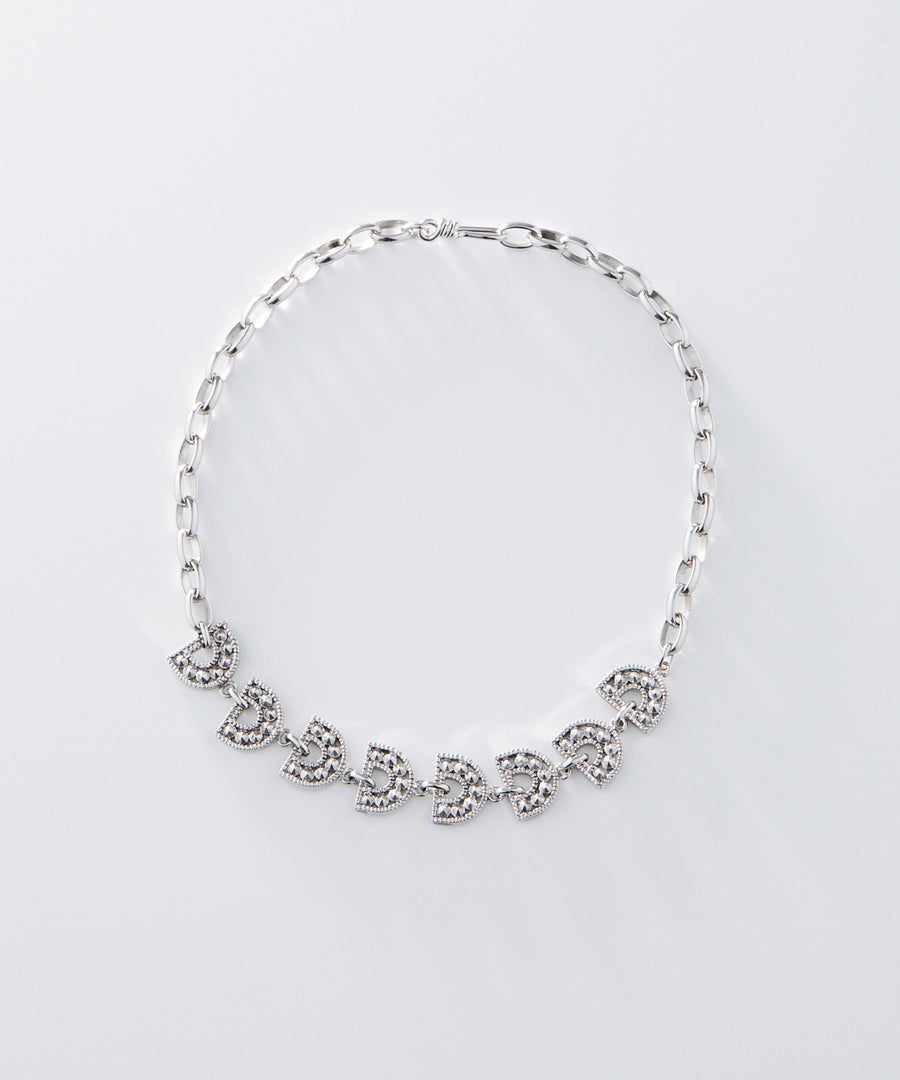 Marcasite half motif necklace