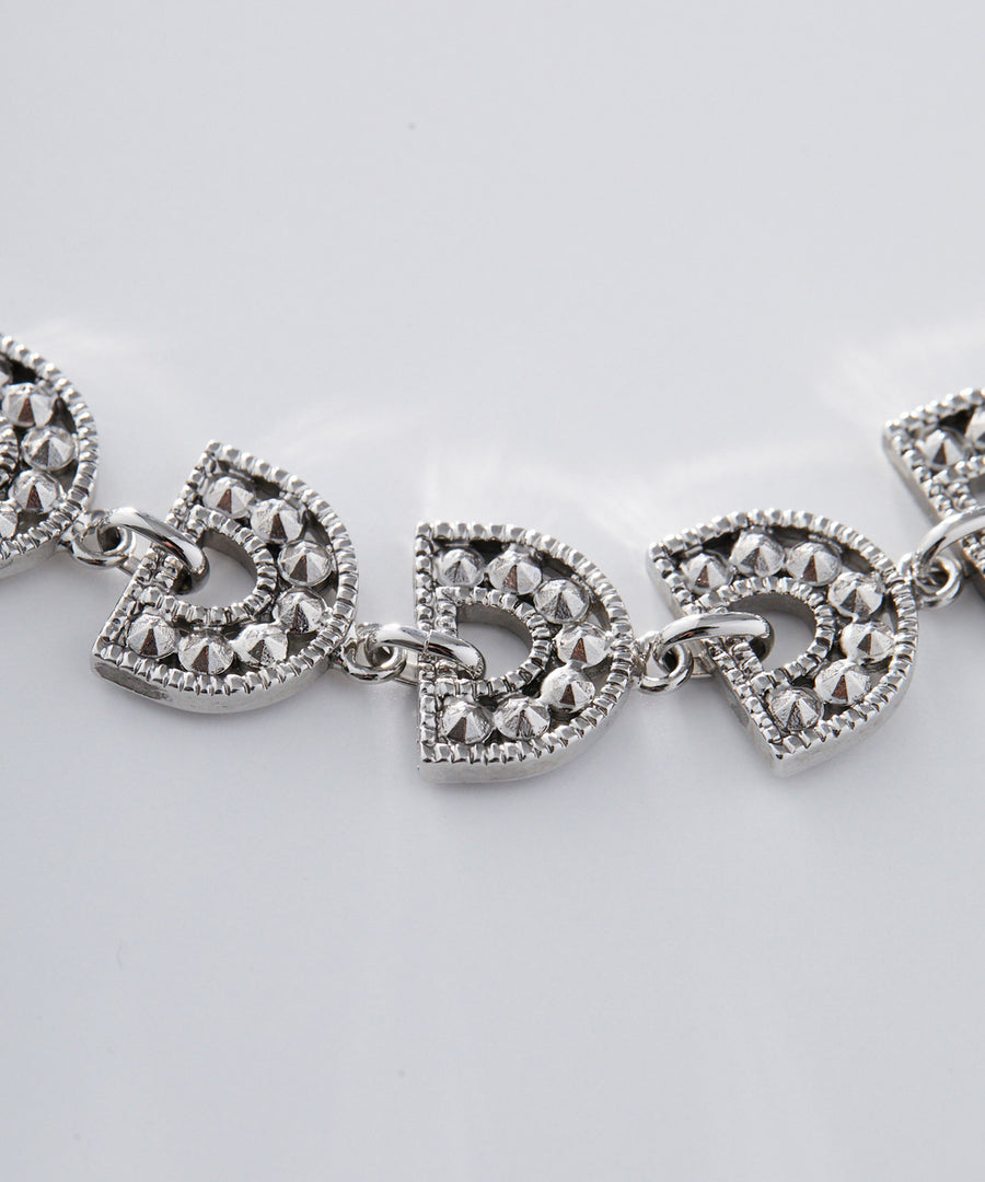 Marcasite half motif necklace