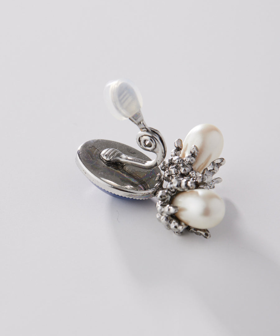 Lily of the valley cabochon earring