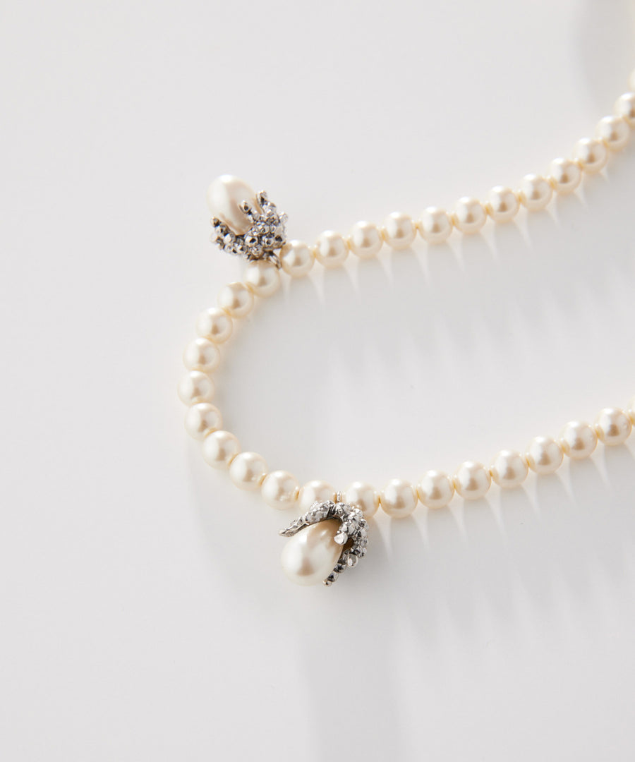 Lily of the valley pearl long necklace