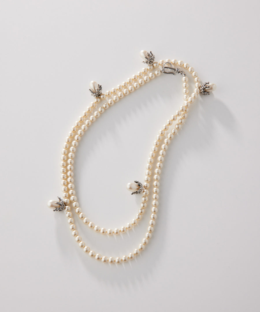 Lily of the valley pearl long necklace