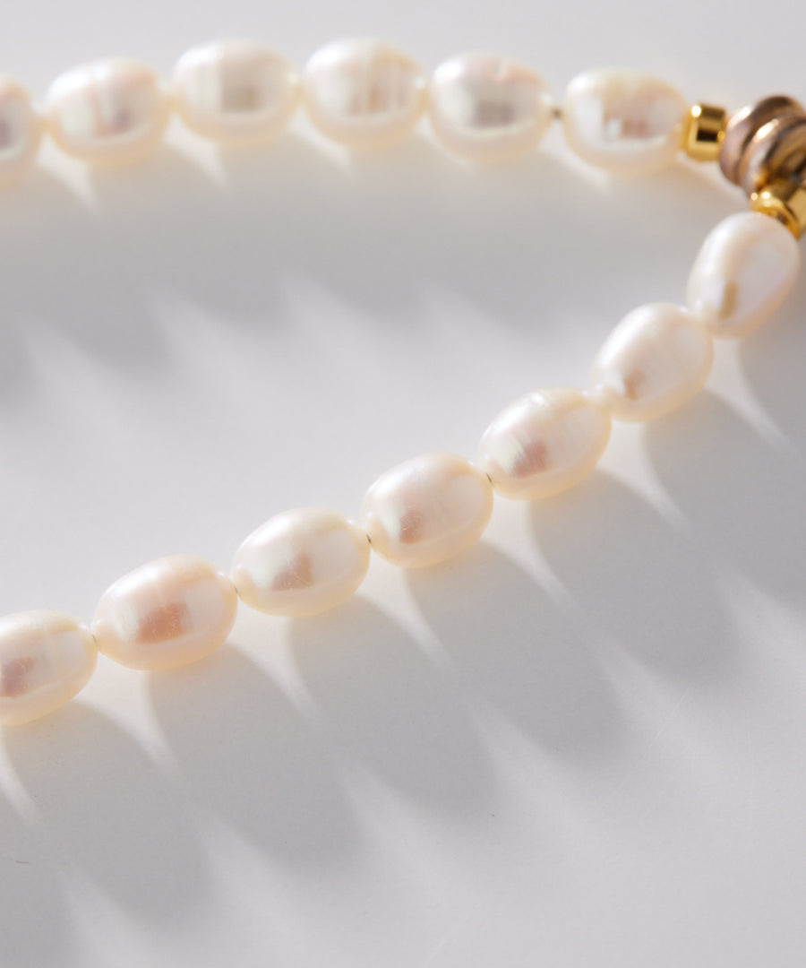 GEM stone pearl long 3way necklace