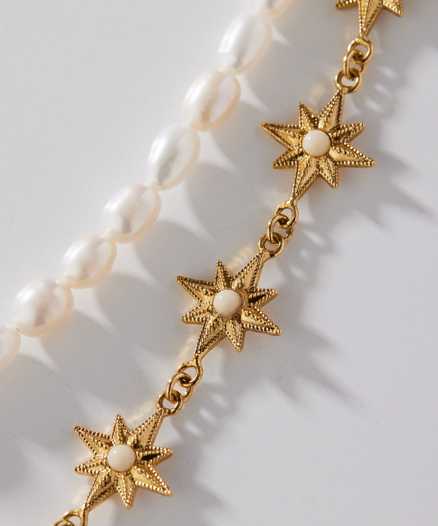 STAR fresh water pearl 3way necklace