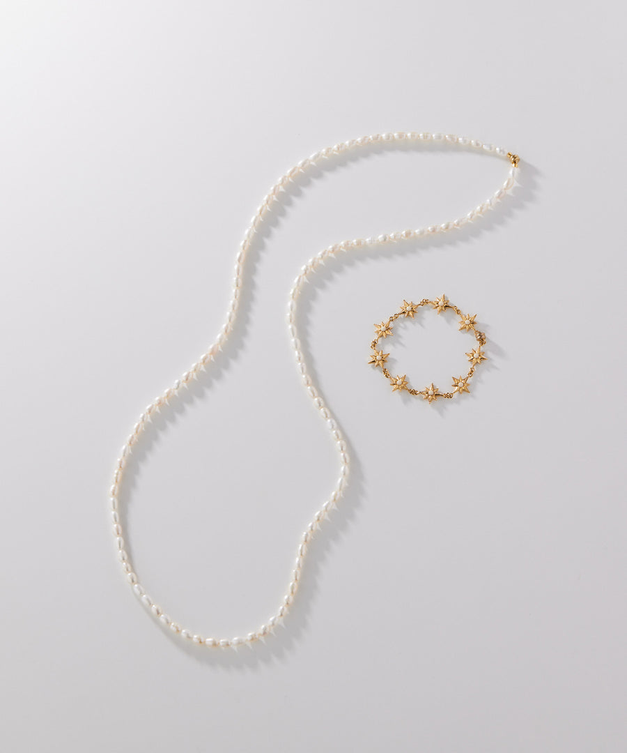 STAR fresh water pearl 3way necklace