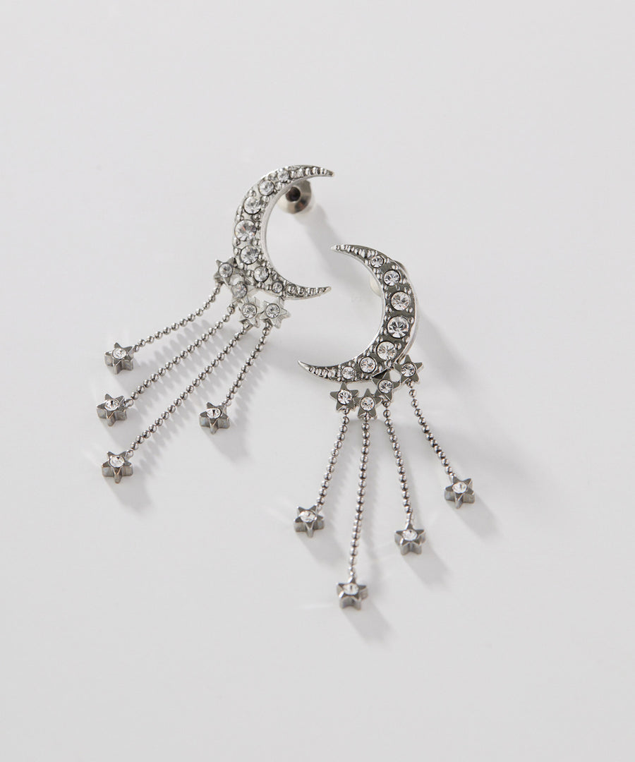 MOON star fringe pierce/earring