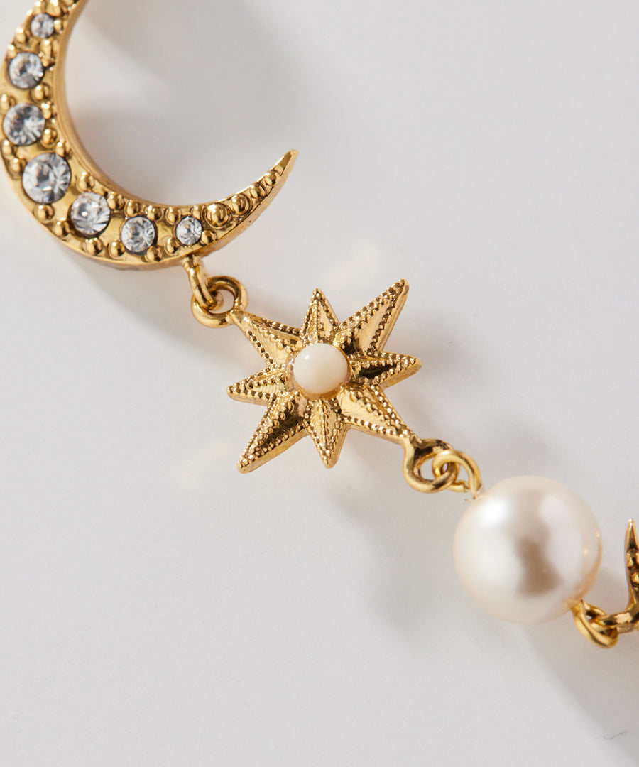 STAR pearl mix short necklace