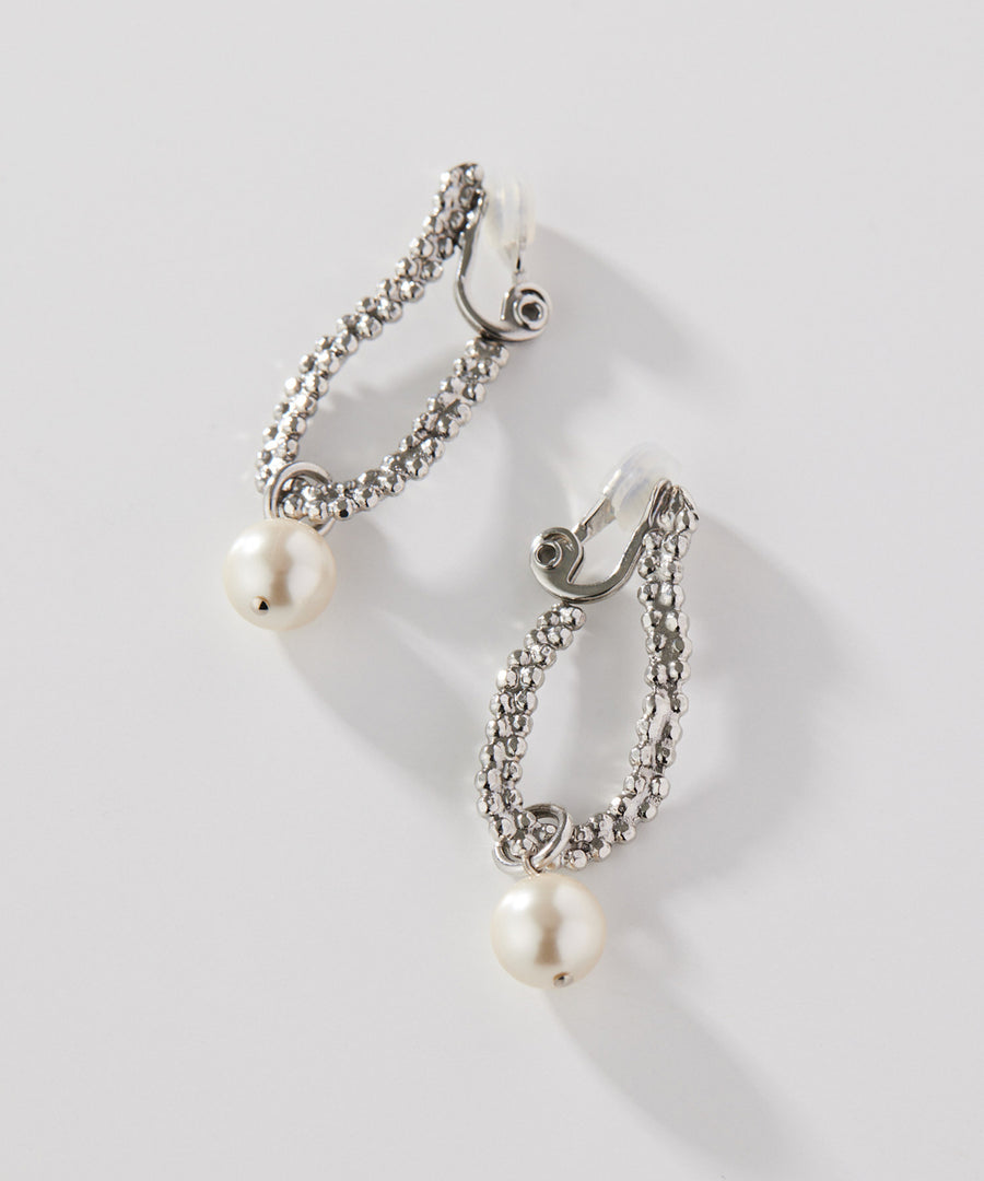 CUTSTEEL twist chain pearl pierce/earring