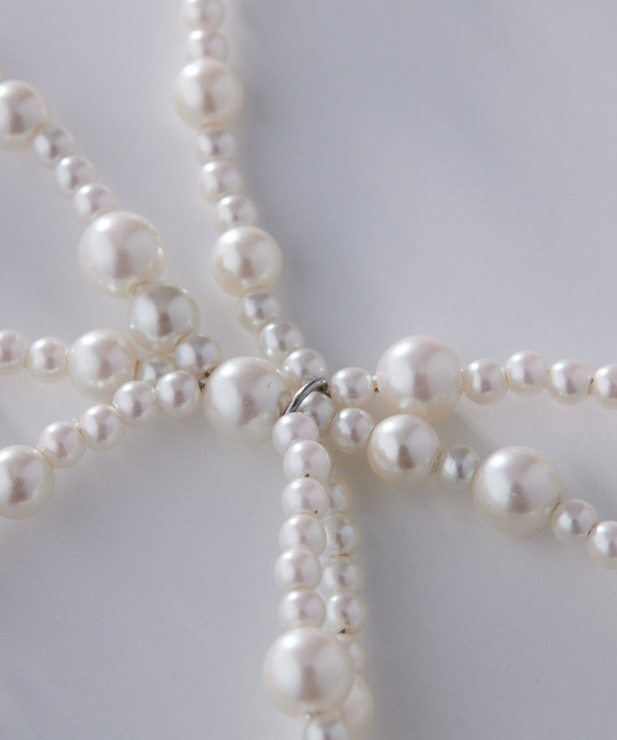 《Juliette》pearl ribbon necklace