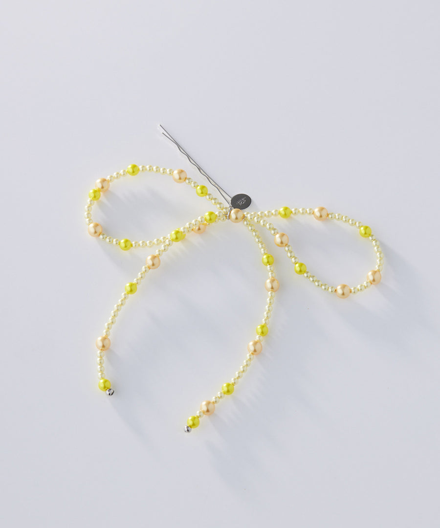 《Juliette》pearl ribbon hairpin(small)