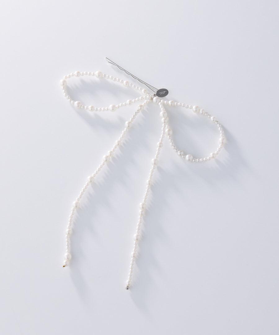 《Juliette》pearl ribbon hairpin(big)