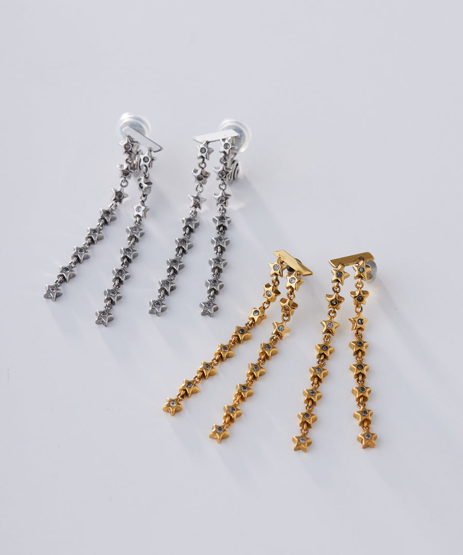 TINY STAR double chain pierce/earring