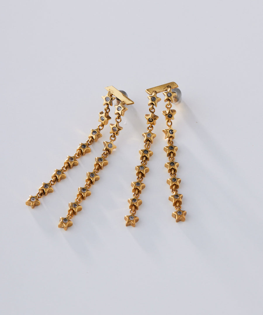 TINY STAR double chain pierce/earring