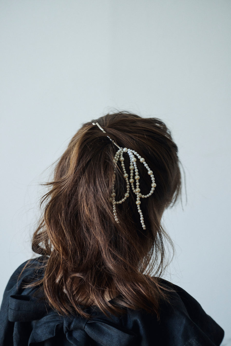 《Juliette》pearl ribbon hairpin(small)