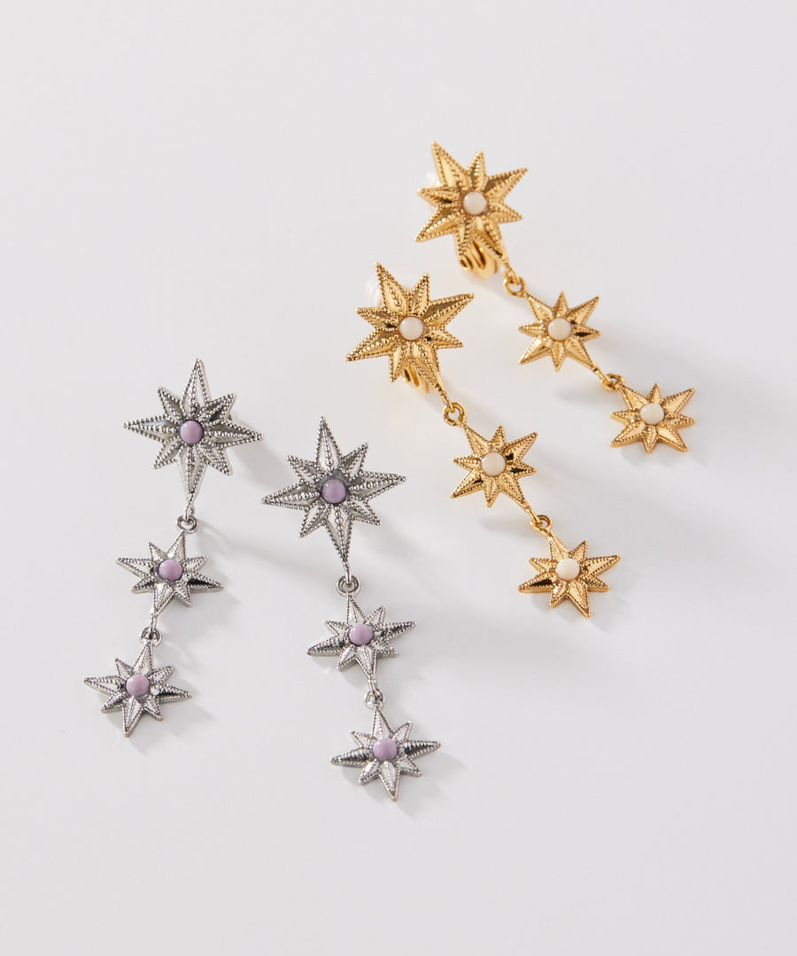 STAR motif triple pierce/earring