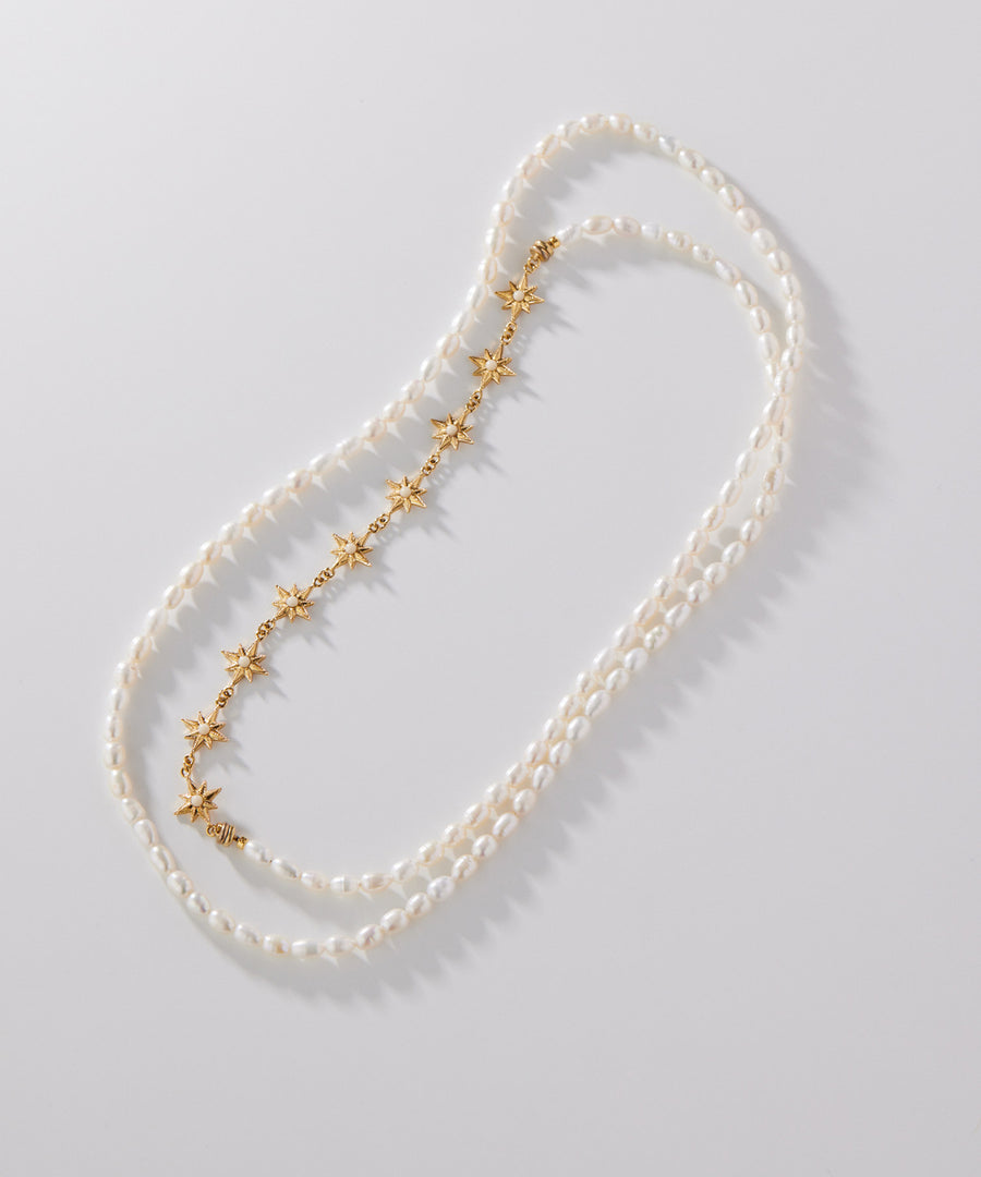 STAR fresh water pearl 3way necklace