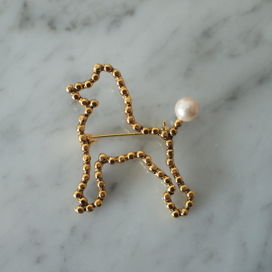 CUTSTEEL toy poodle brooch(pearl)