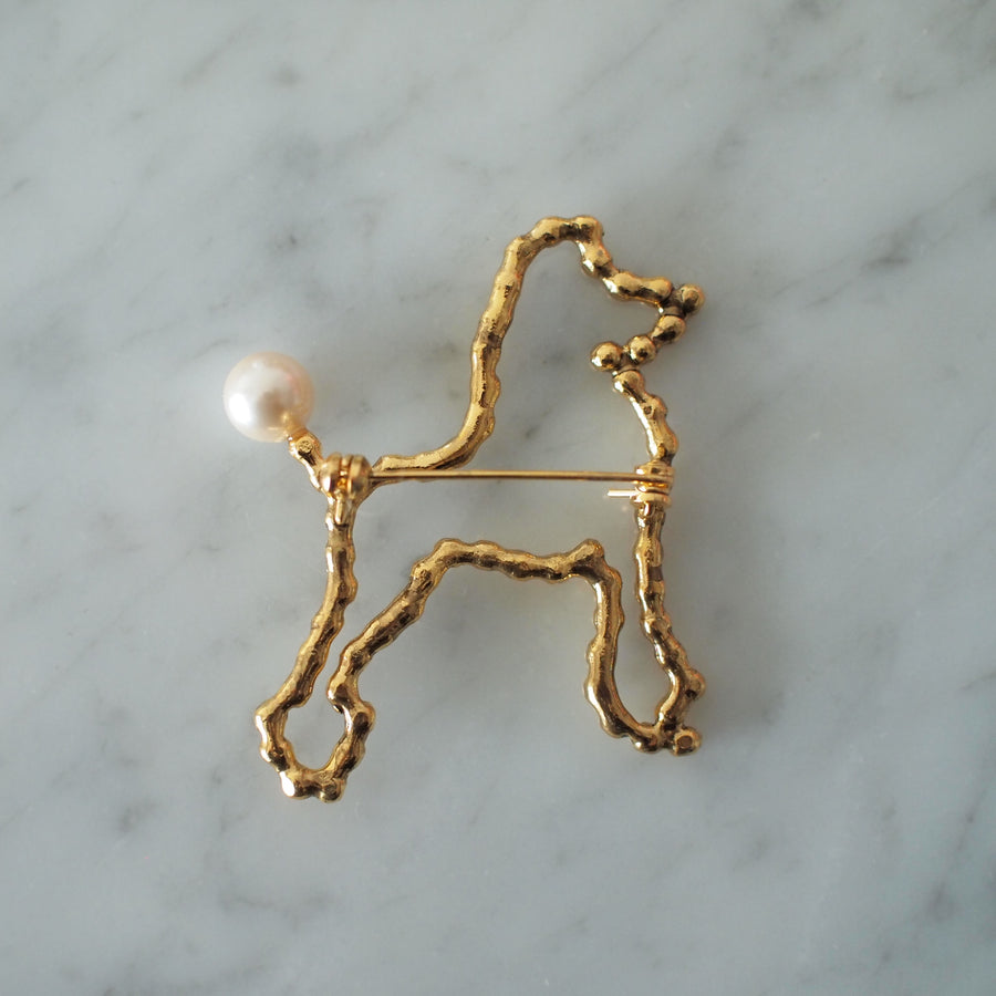 CUTSTEEL toy poodle brooch(pearl)