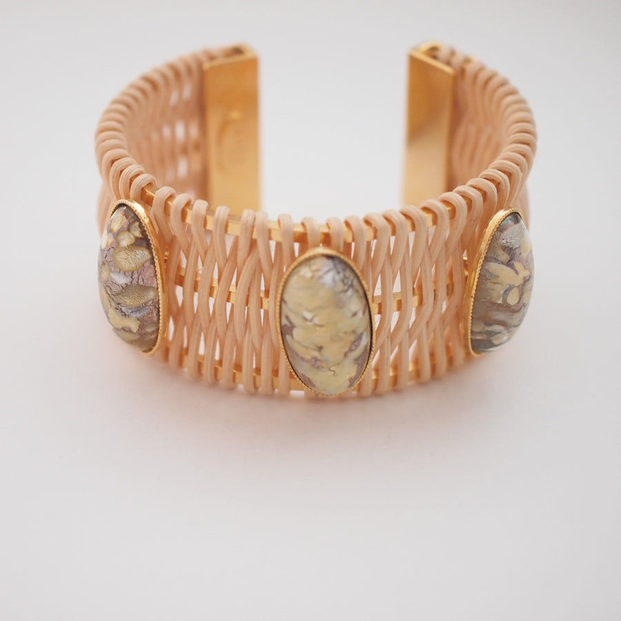 STONE rattan bangle