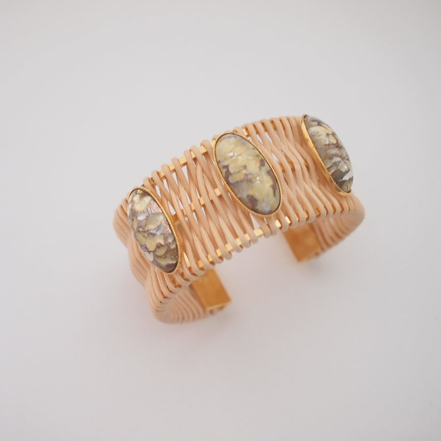 STONE rattan bangle