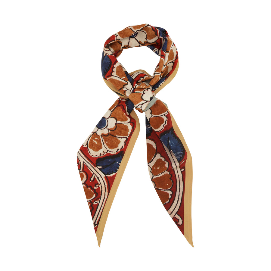 Slim Flower Stripe Scarf