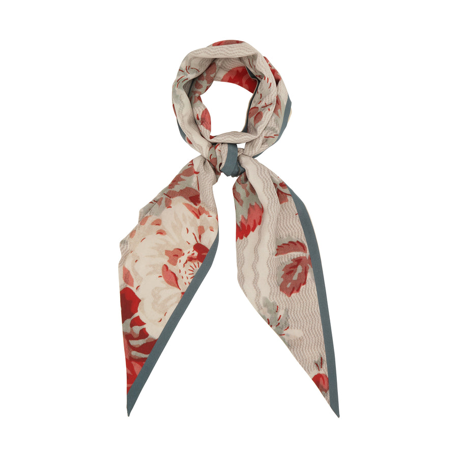 Slim Grey Bloom Scarf