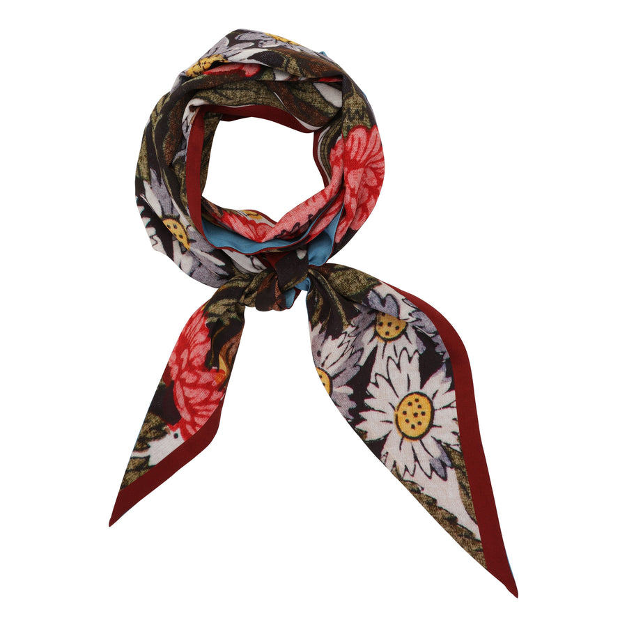 Slim Flower Stripe Scarf