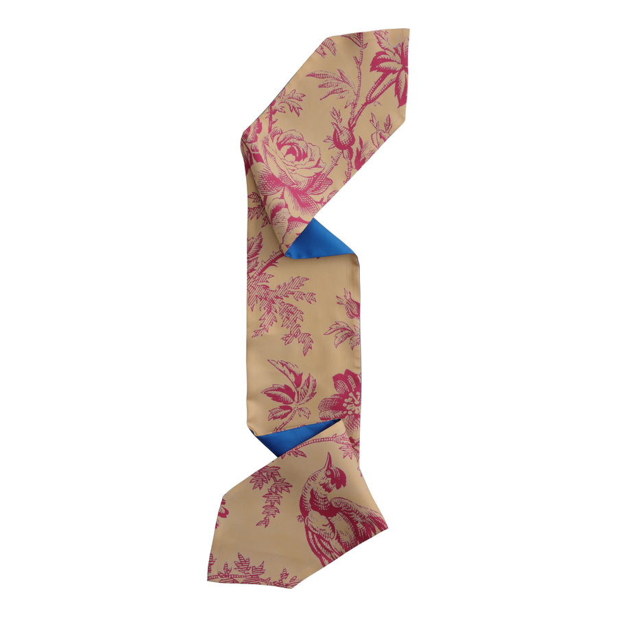 Short Pink Toile Scarf