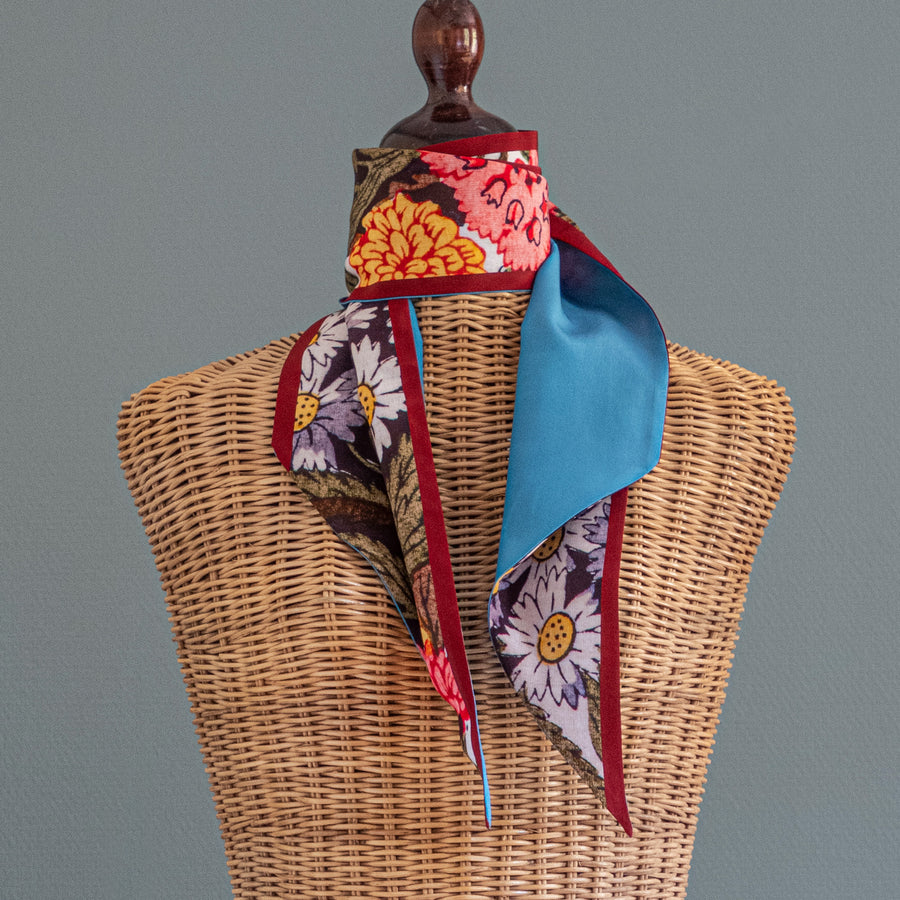 Slim Flower Stripe Scarf