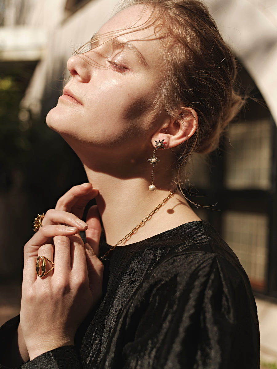 STAR pearl long pierce/earring　ピアス/イヤリング