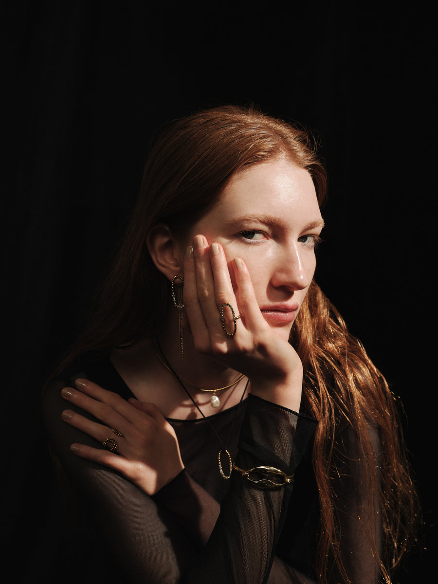 CUTSTEEL sparkle fringe pierce/ピアス