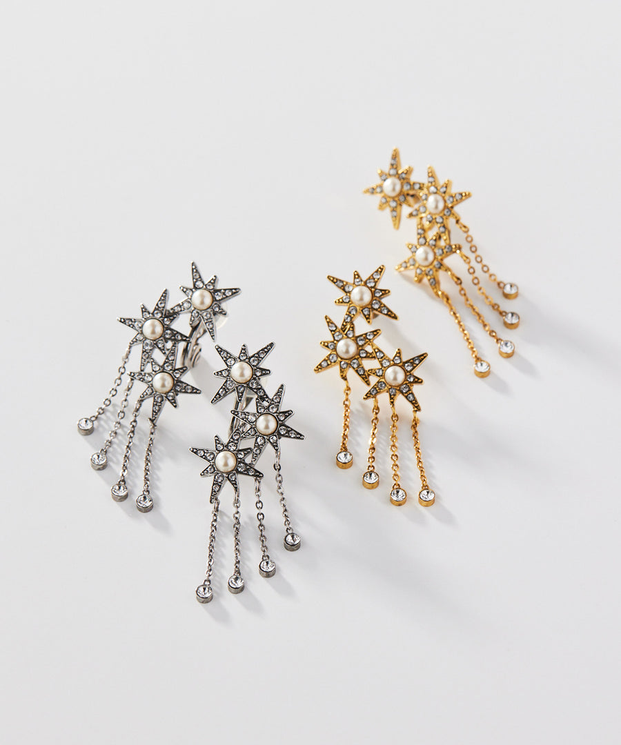 STAR fringe earring/イヤリング